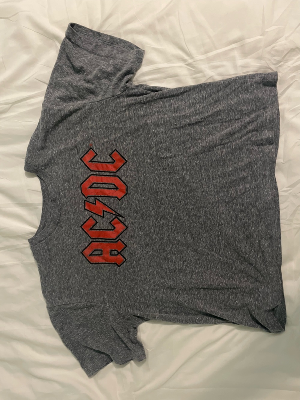 AC/DC Gray Heather Graphic Tee with Black Logo